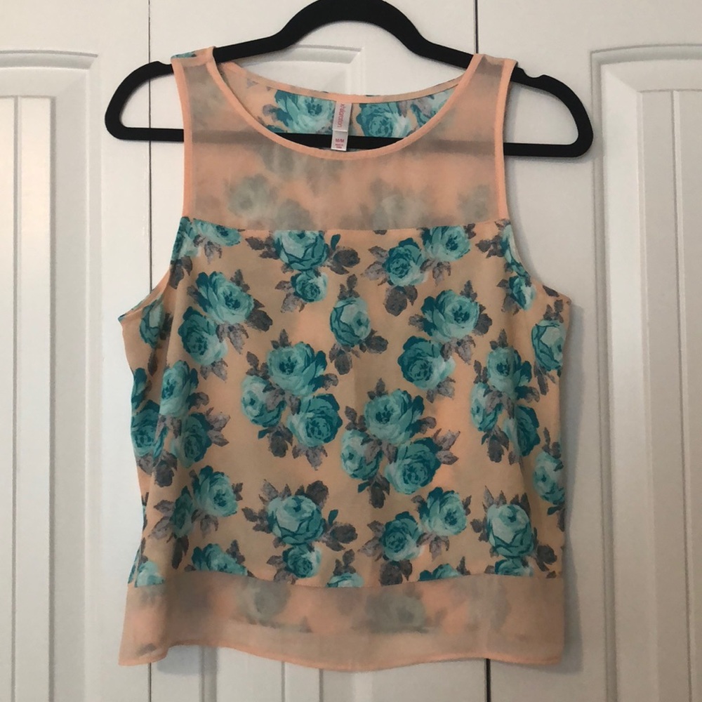 Pink and turquoise tank top